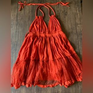 Flouncy orange Sun dress